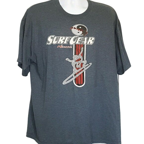 Surf Gear Hawaii Men's Vintage Early 2000 Gray T-shirt USA XL - Picture 2 of 8